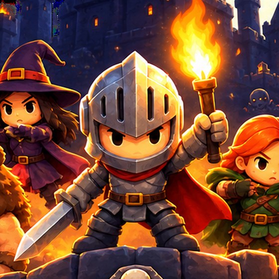 The knight raising a torch in victory